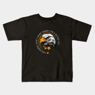 Golden Eagle with Stars and Quote Kids T-Shirt